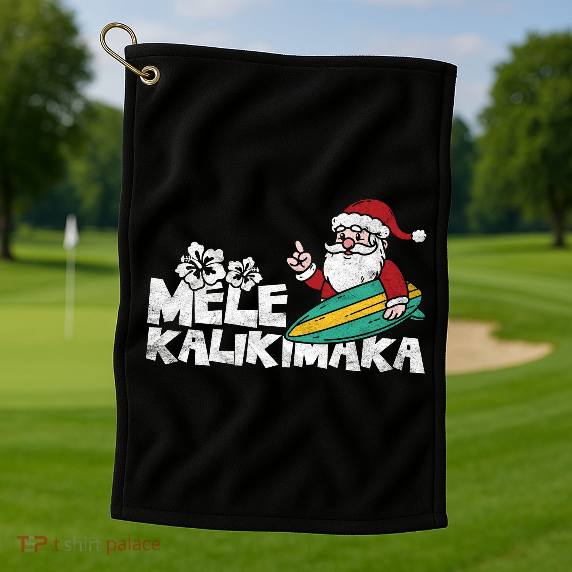 Mele Kalikimaka Hawaiian Christmas Golf Towel