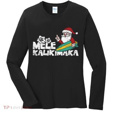 Mele Kalikimaka Hawaiian Christmas Women's Long Sleeve Shirt