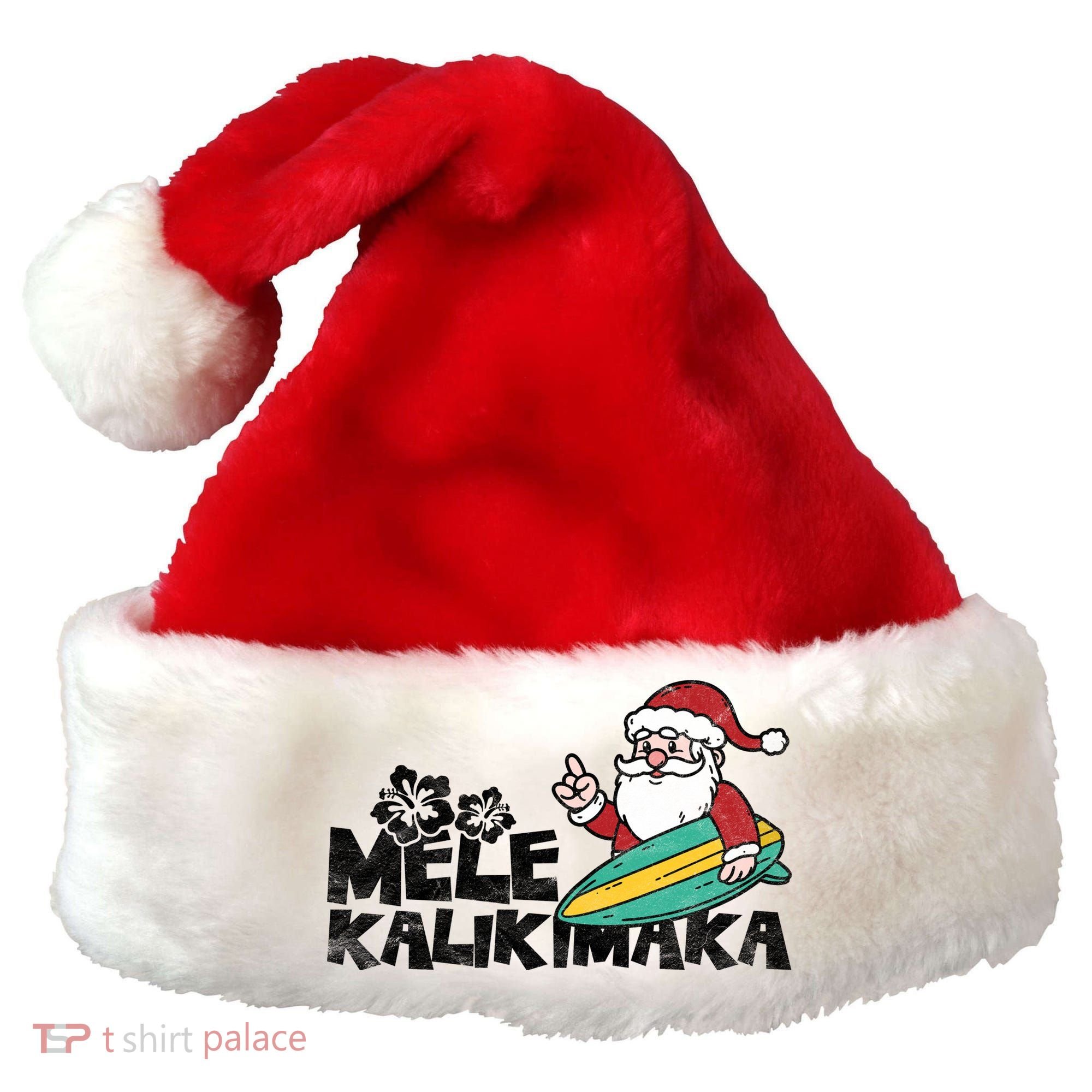 Mele Kalikimaka Hawaiian Christmas Santa Hat