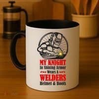 My Knight In Shining Armor Wears A Welders Helmet And Boots Coffee Mug thumb 4