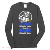 My Knight In Shining Armor Wears A Welders Helmet And Boots Long Sleeve Shirt thumb 0