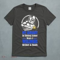 My Knight In Shining Armor Wears A Welders Helmet And Boots T-Shirt thumb 5