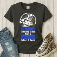 My Knight In Shining Armor Wears A Welders Helmet And Boots Women's T-Shirt thumb 3