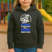 My Knight In Shining Armor Wears A Welders Helmet And Boots Kids Hoodie thumb 3