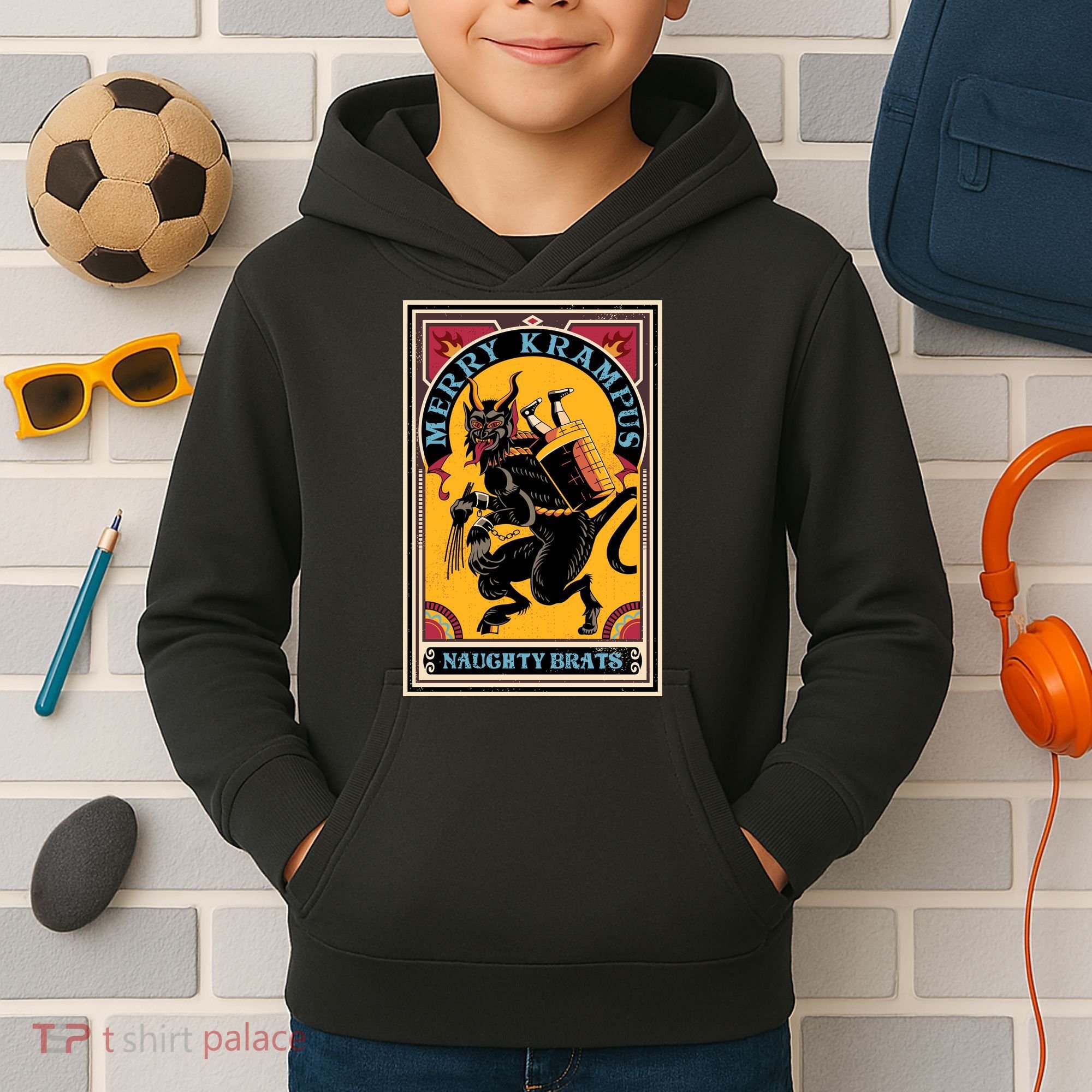 MERRY KRAMPUS Kids Hoodie