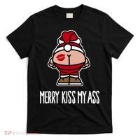 Merry Kiss My Ass Santa Claus Funny Christmas Gift T-Shirt thumb 0