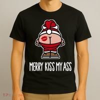 Merry Kiss My Ass Santa Claus Funny Christmas Gift T-Shirt thumb 3
