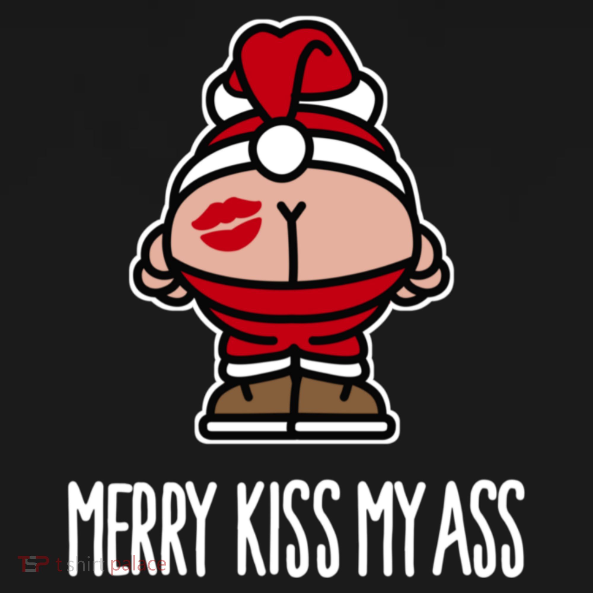 Merry Kiss My Ass Santa Claus Funny Christmas Gift Women's Hoodie