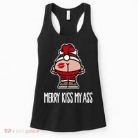 Merry Kiss My Ass Santa Claus Funny Christmas Gift Women's Tank Top thumb 0
