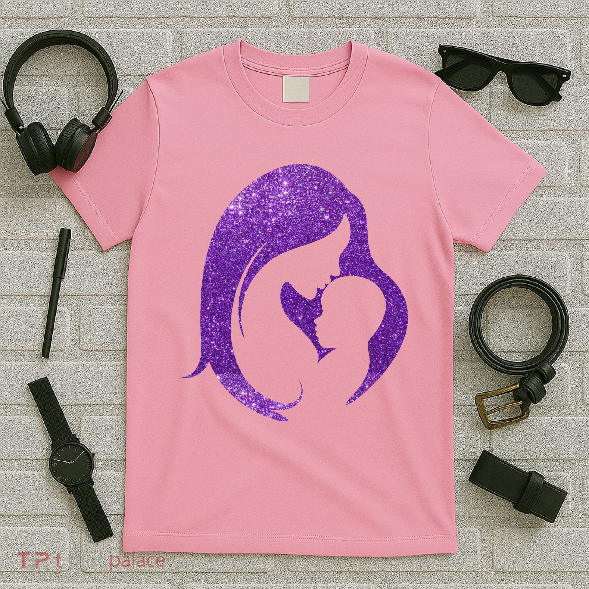 Mother Kissing Newborn Baby Cute Gift T-Shirt