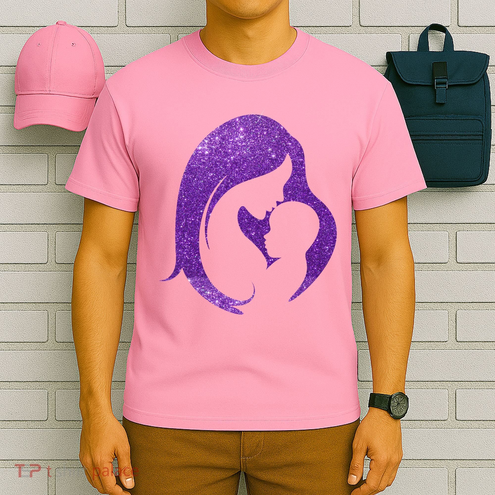 Mother Kissing Newborn Baby Cute Gift T-Shirt