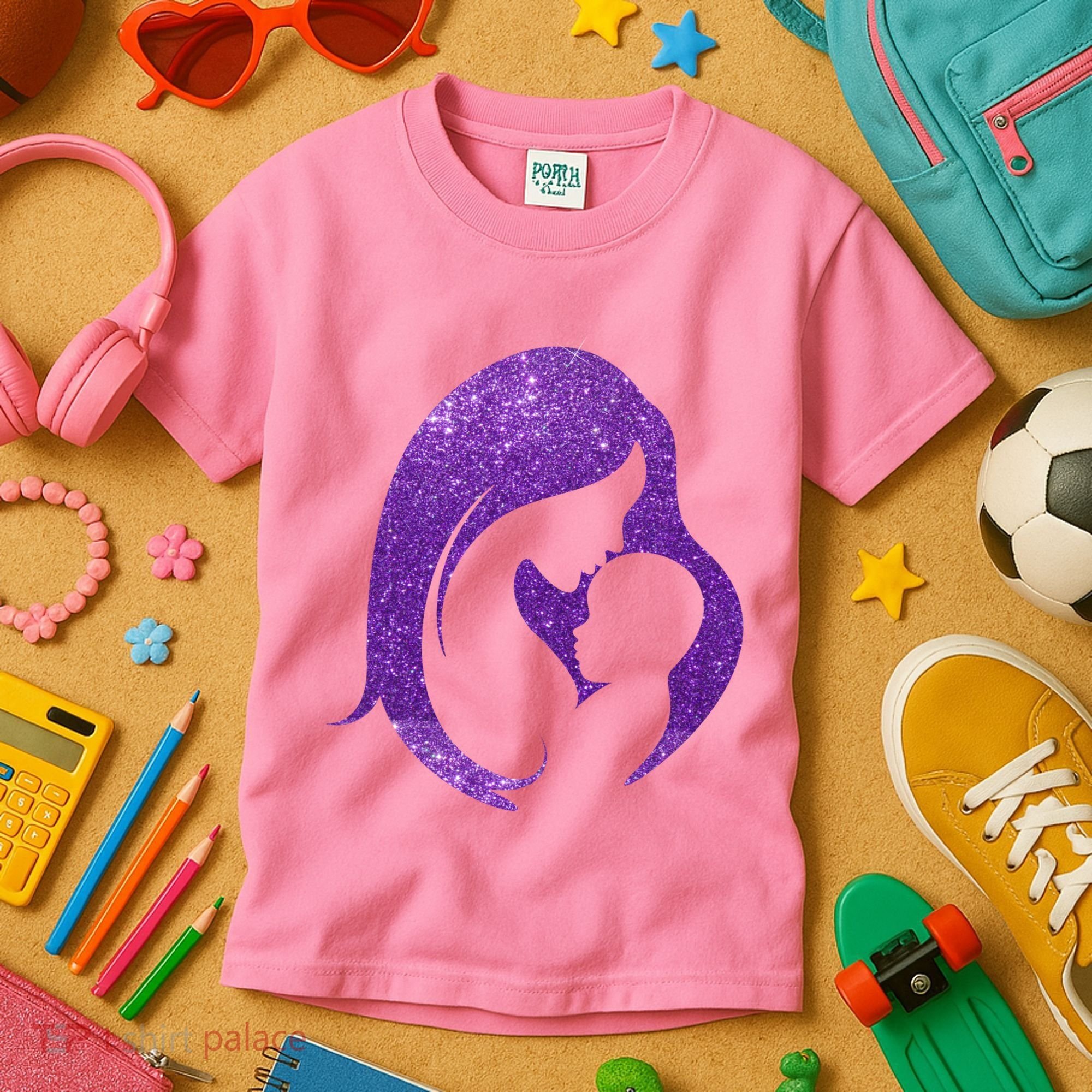 Mother Kissing Newborn Baby Cute Gift Kids T-Shirt