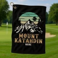 Mount Katahdin National Park Merchandise Hiking Mt Katahdin Golf Towel thumb 1