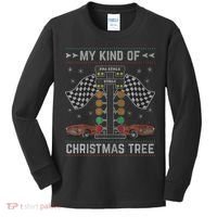 My Kind Of Christmas Tree Drag Racing Ugly Christmas Kids Long Sleeve Shirt thumb 0