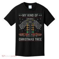 My Kind Of Christmas Tree Drag Racing Ugly Christmas Kids T-Shirt thumb 0
