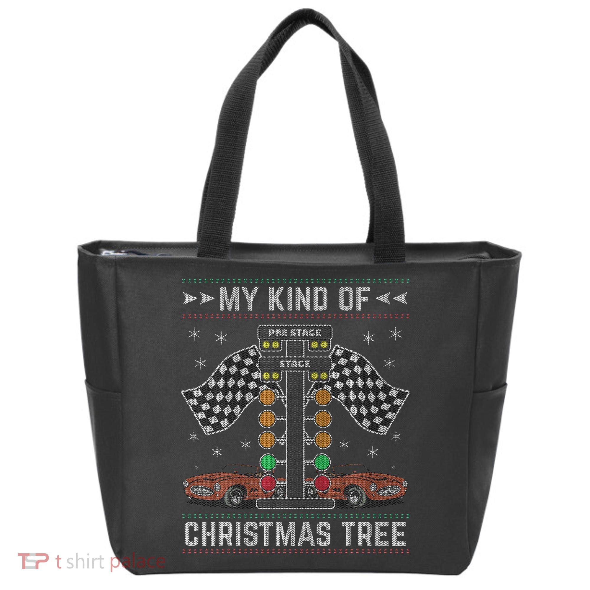 My Kind Of Christmas Tree Drag Racing Ugly Christmas Tote Bag