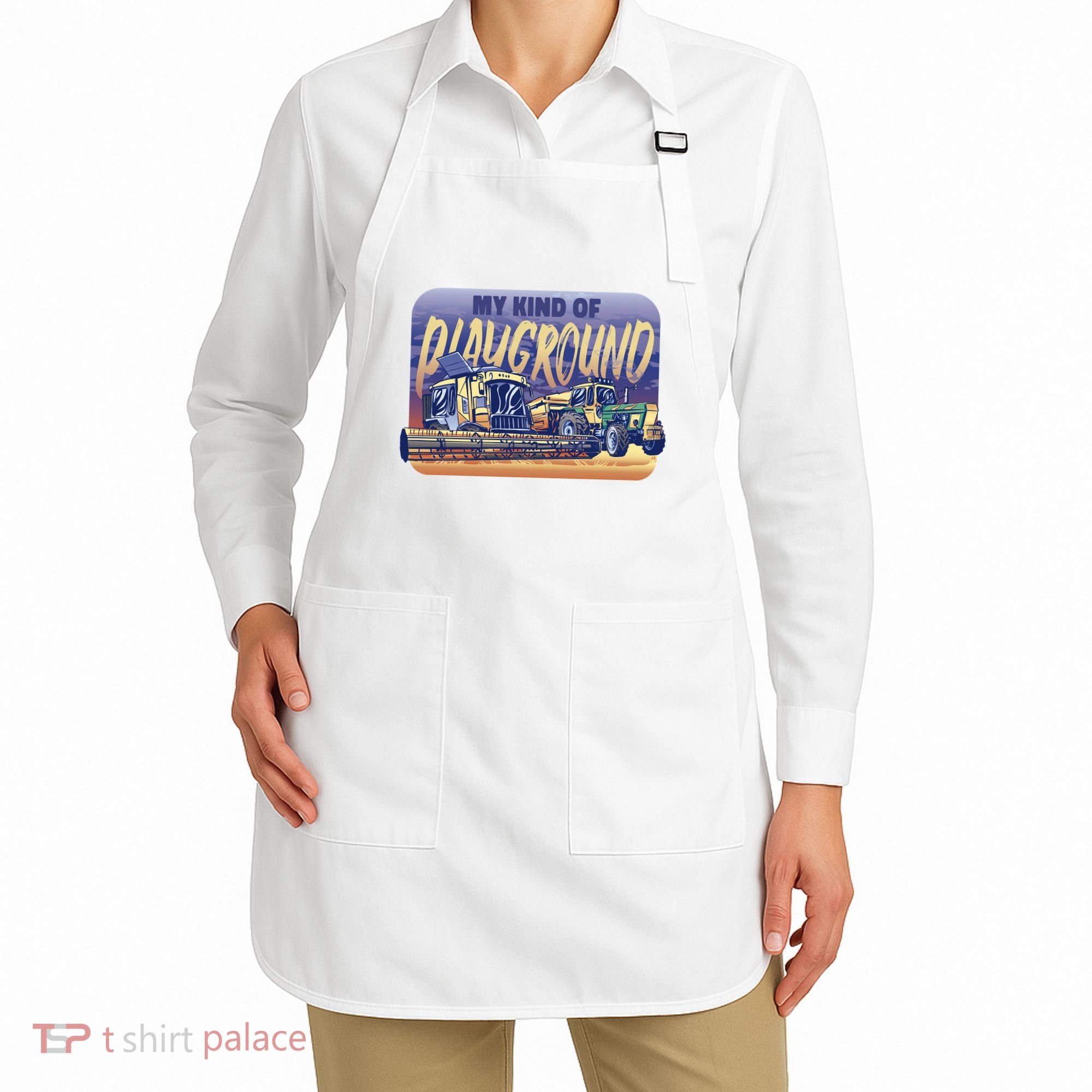 My Kind Of Playground Tractor Farm Apron