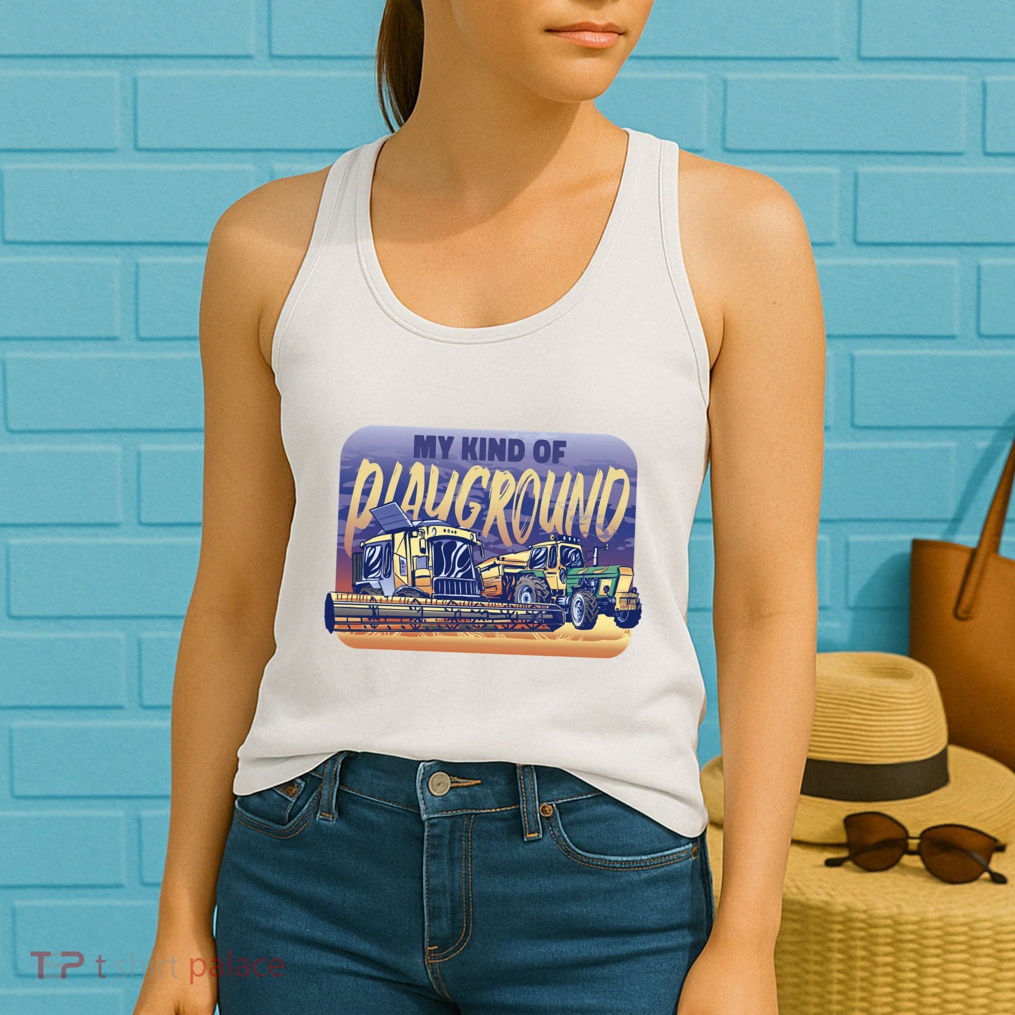 My Kind Of Playground Tractor Farm Women's Tank Top