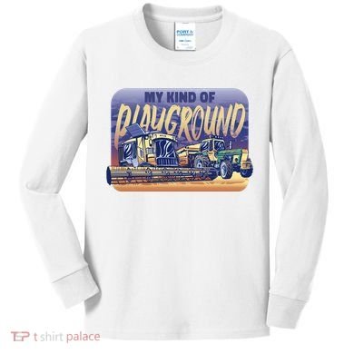 My Kind Of Playground Tractor Farm Kids Long Sleeve Shirt
