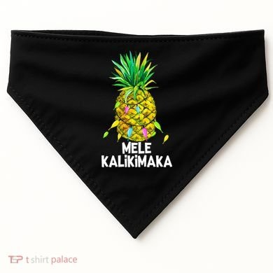 Mele Kalikimaka Pineapple Christmas Lights USA-Made Doggie Bandana
