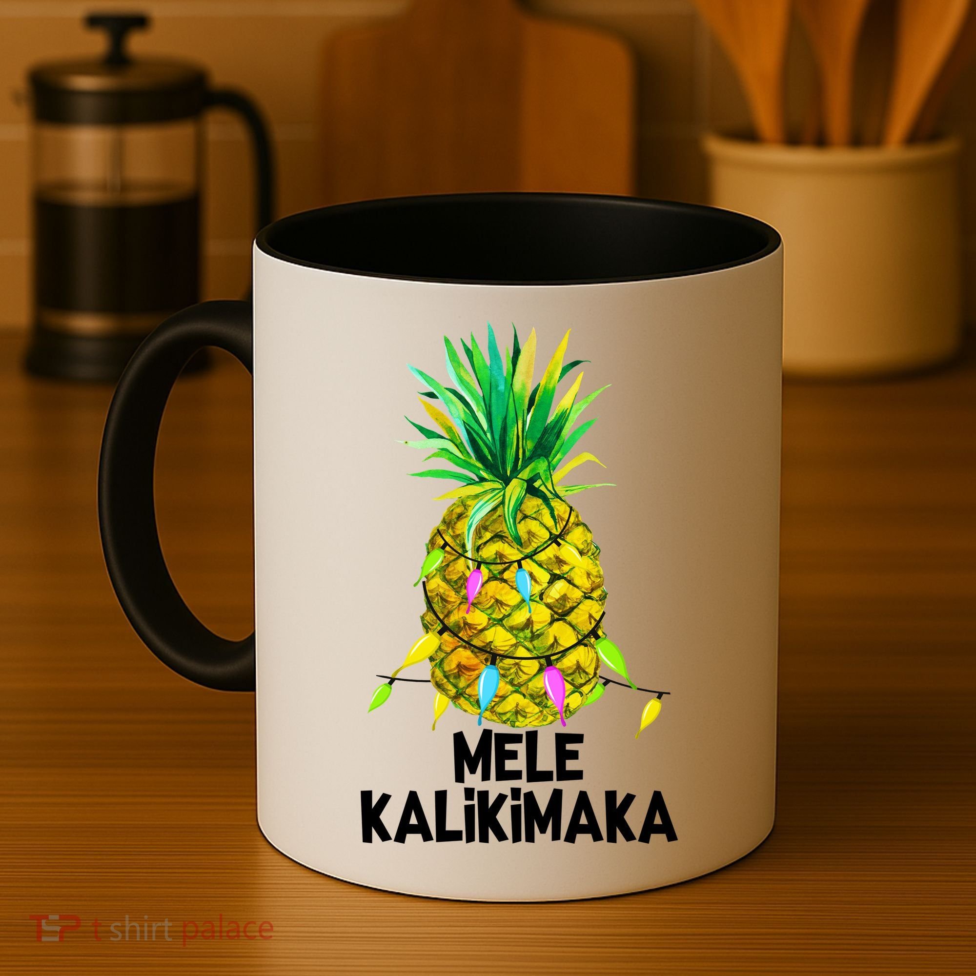 Mele Kalikimaka Pineapple Christmas Lights Coffee Mug