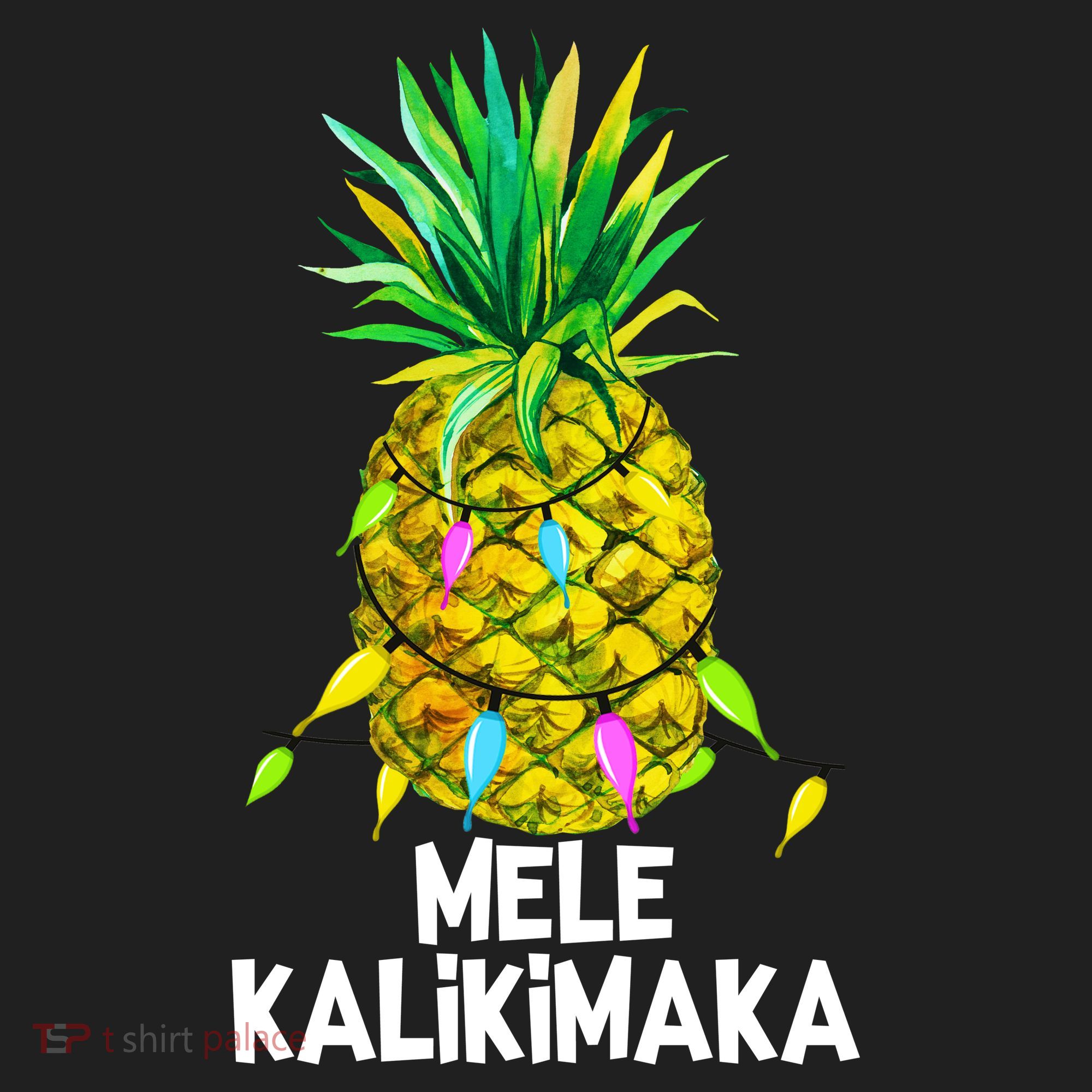 Mele Kalikimaka Pineapple Christmas Lights Beanie