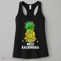Mele Kalikimaka Pineapple Christmas Lights Women's Tank Top thumb 3