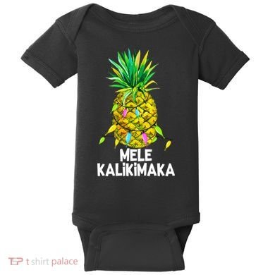 Mele Kalikimaka Pineapple Christmas Lights Baby Bodysuit