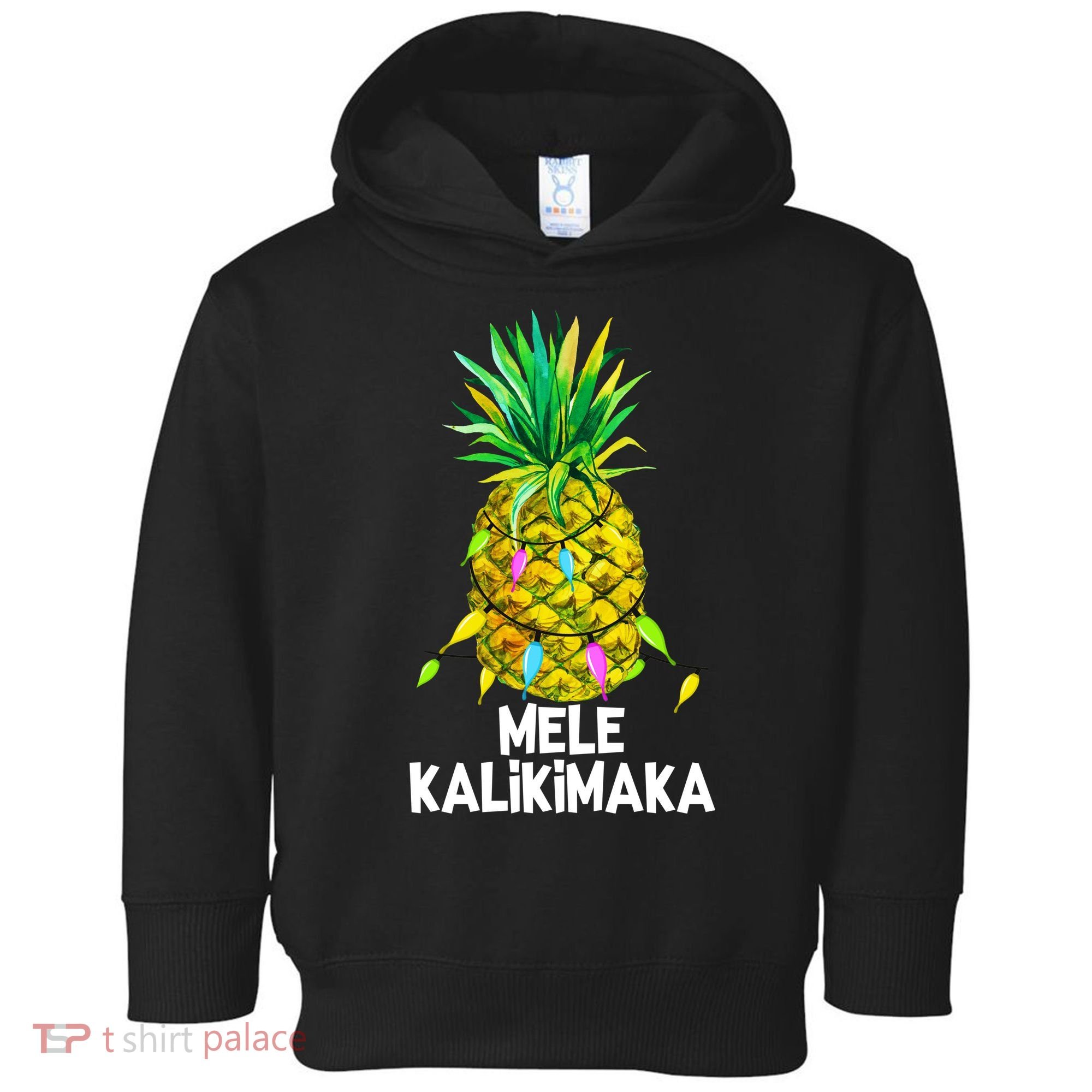 Mele Kalikimaka Pineapple Christmas Lights Toddler Hoodie