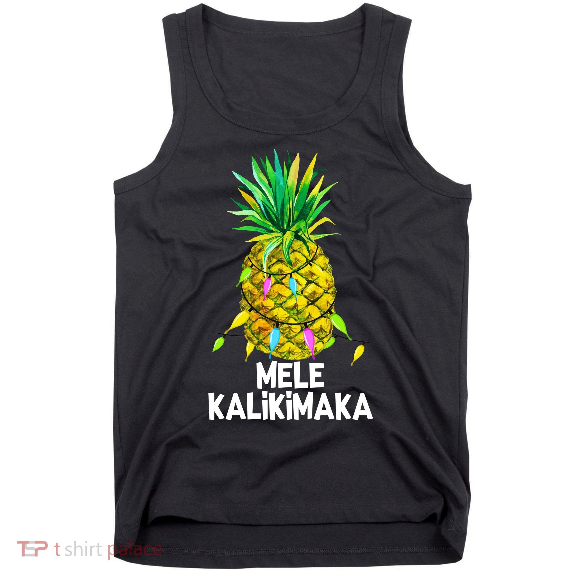 Mele Kalikimaka Pineapple Christmas Lights Tank Top