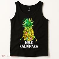 Mele Kalikimaka Pineapple Christmas Lights Tank Top thumb 2