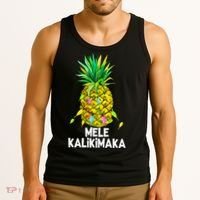 Mele Kalikimaka Pineapple Christmas Lights Tank Top thumb 3