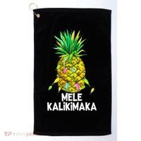 Mele Kalikimaka Pineapple Christmas Lights Golf Towel thumb 0