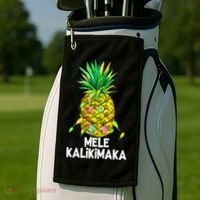 Mele Kalikimaka Pineapple Christmas Lights Golf Towel thumb 2