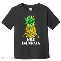 Mele Kalikimaka Pineapple Christmas Lights Toddler T-Shirt thumb 0