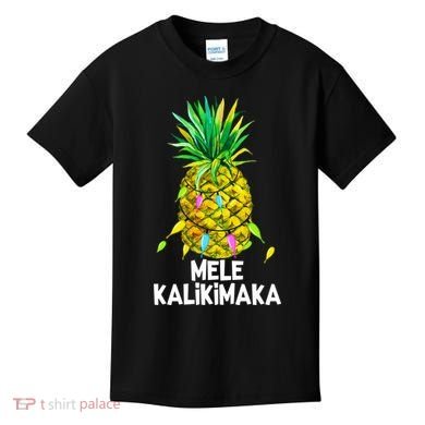 Mele Kalikimaka Pineapple Christmas Lights Kids T-Shirt