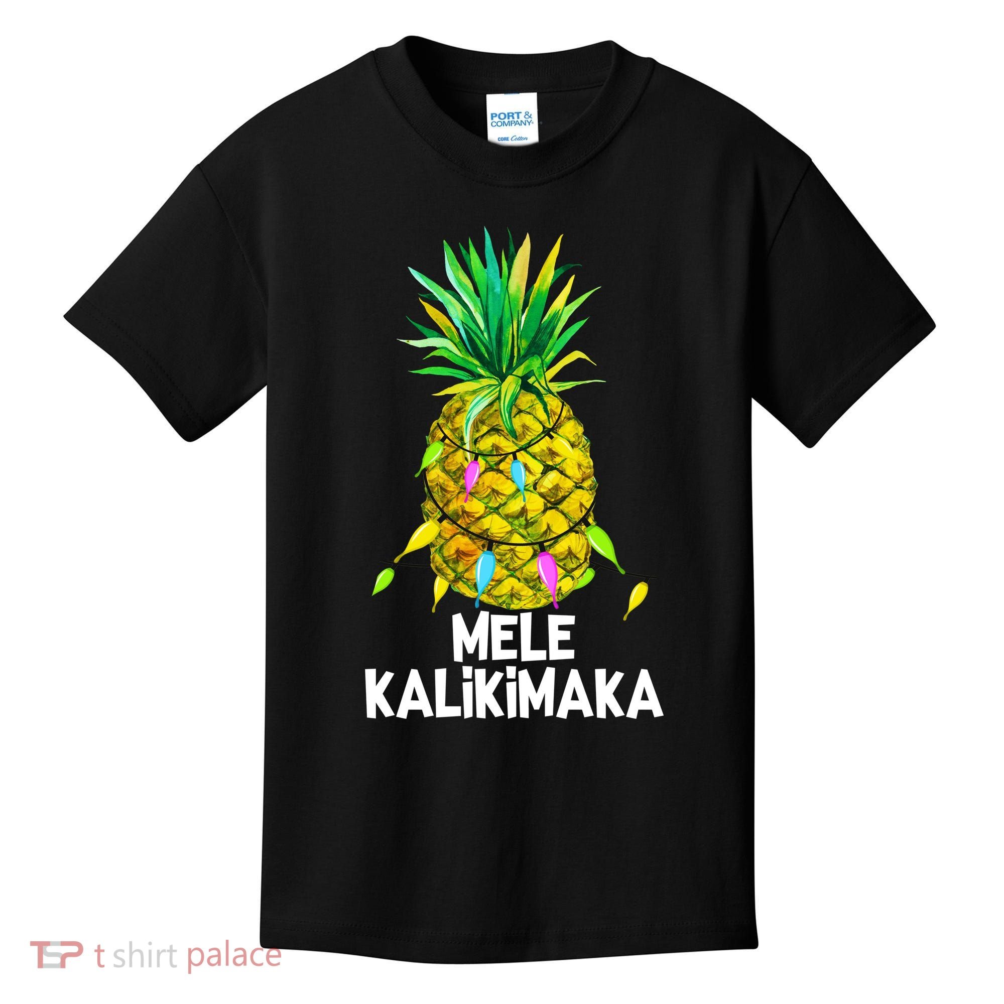 Mele Kalikimaka Pineapple Christmas Lights Kids T-Shirt