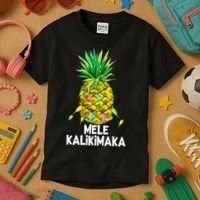 Mele Kalikimaka Pineapple Christmas Lights Kids T-Shirt thumb 3