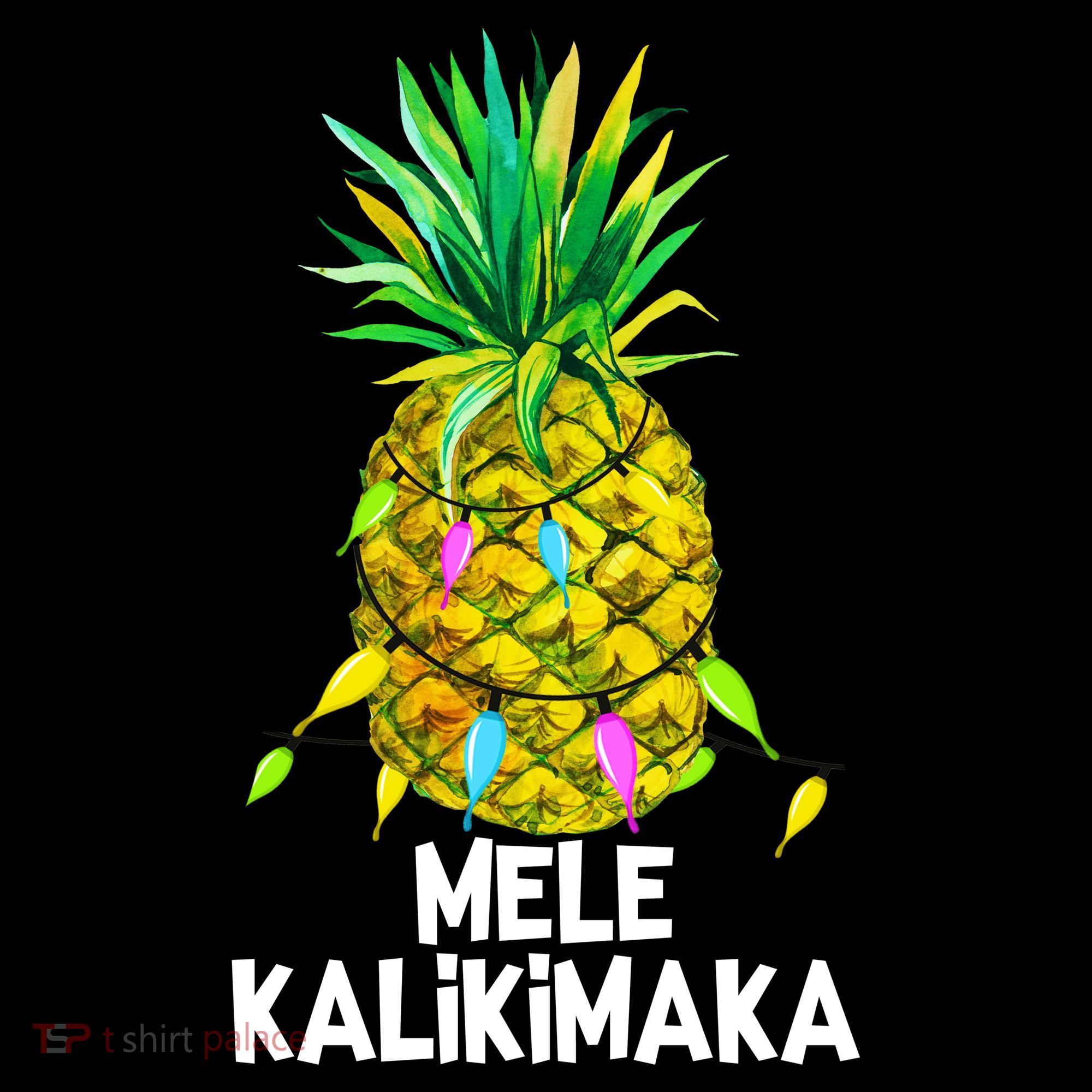 Mele Kalikimaka Pineapple Christmas Lights Kids T-Shirt