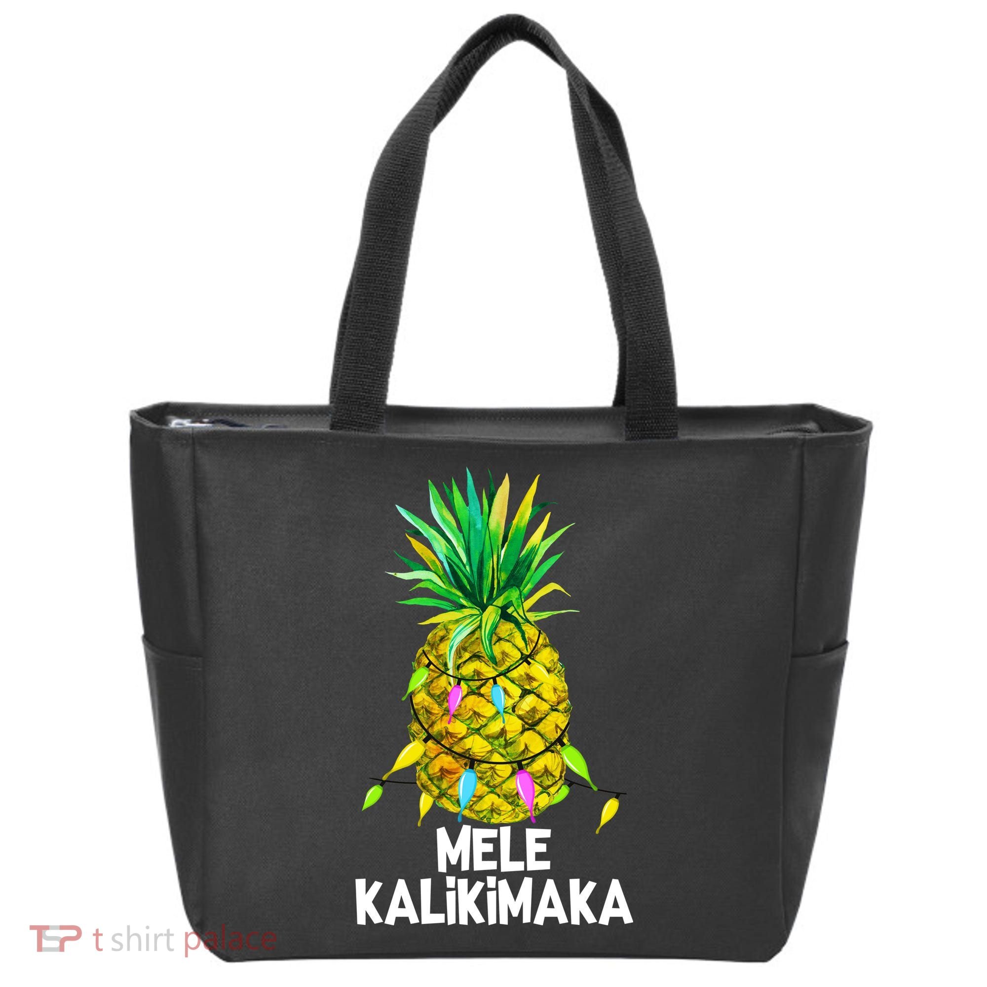 Mele Kalikimaka Pineapple Christmas Lights Tote Bag
