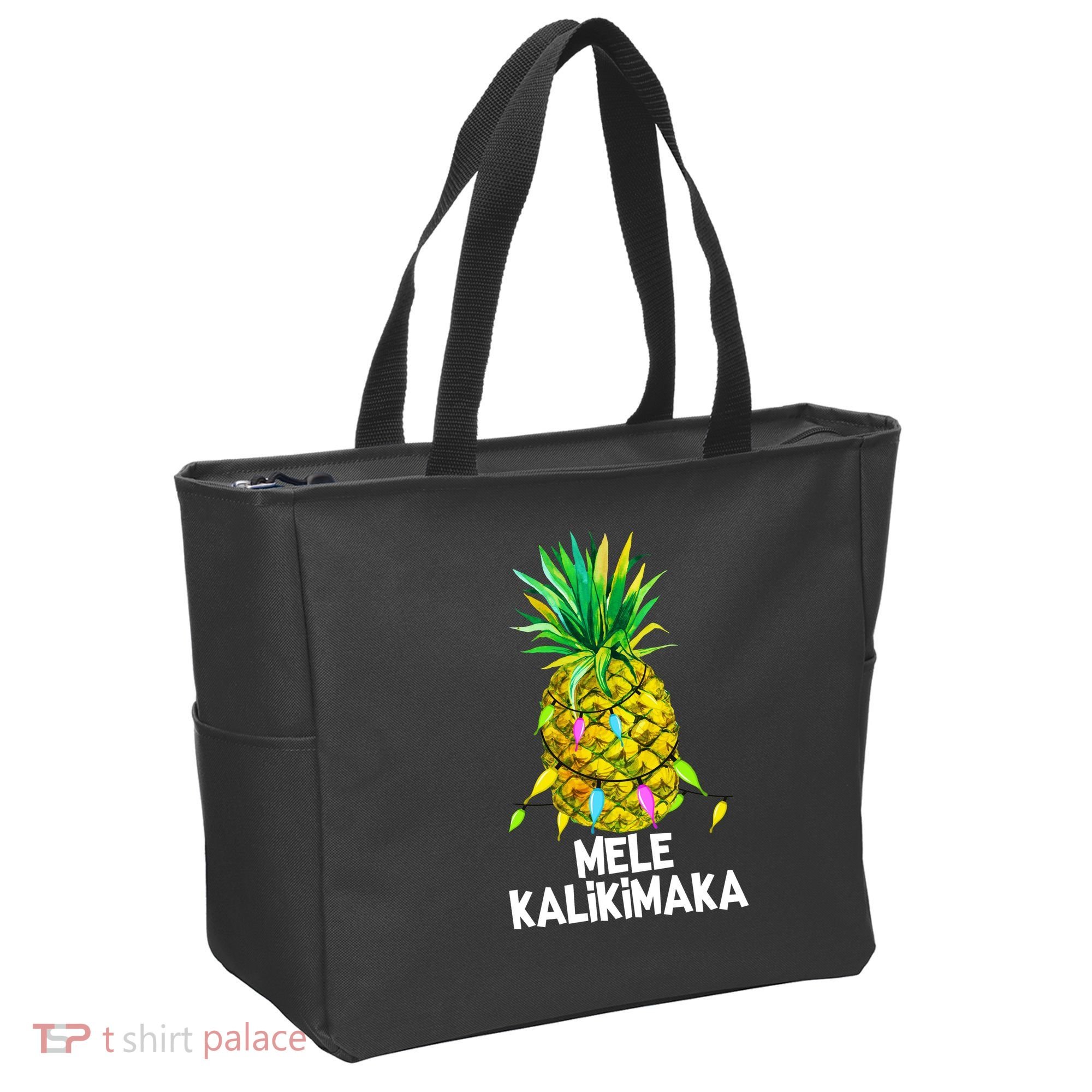 Mele Kalikimaka Pineapple Christmas Lights Tote Bag
