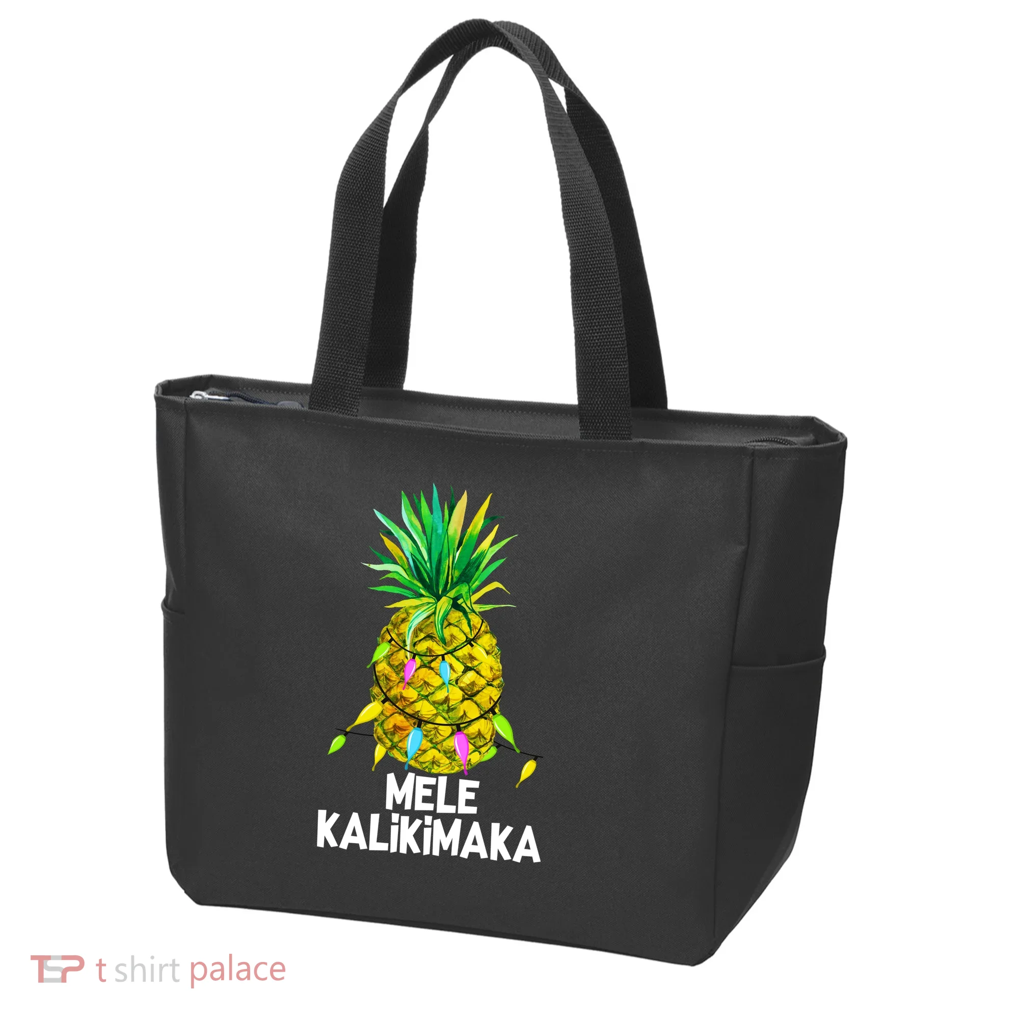 Mele Kalikimaka Pineapple Christmas Lights Tote Bag