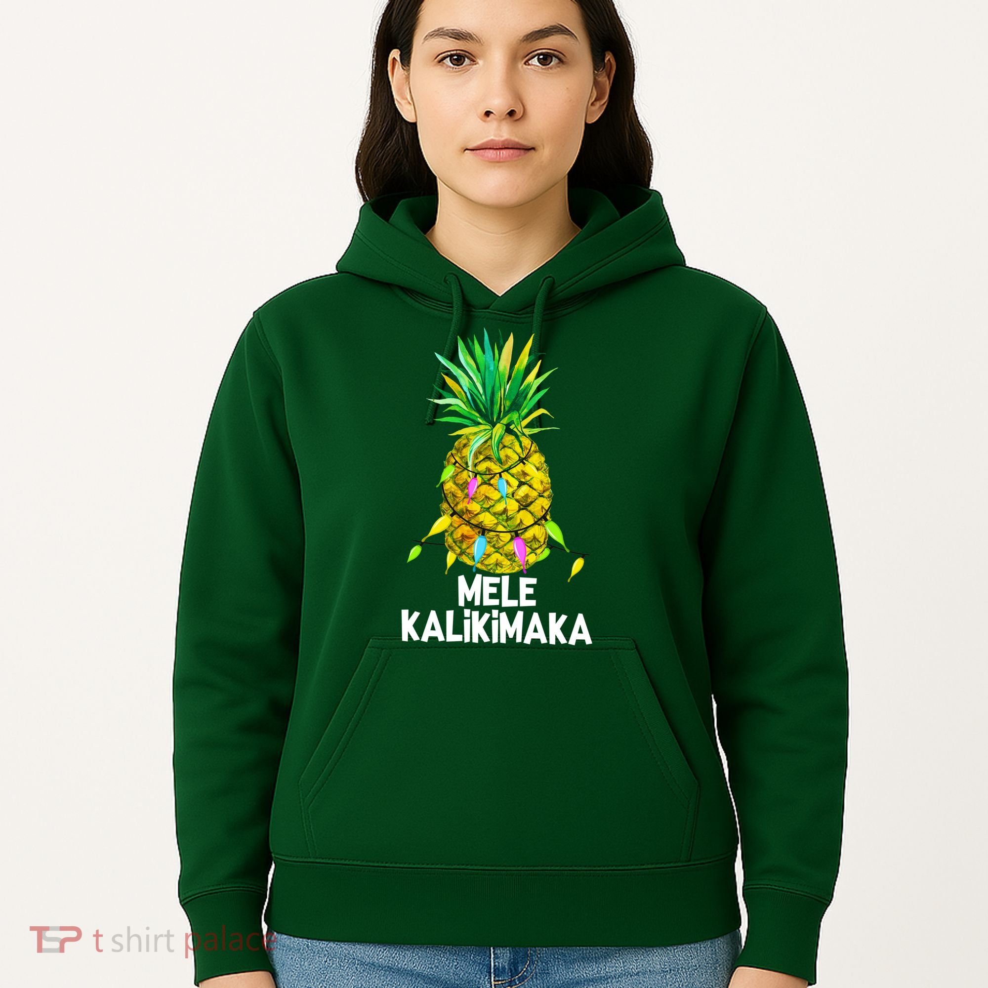 Mele Kalikimaka Pineapple Christmas Lights Hoodie
