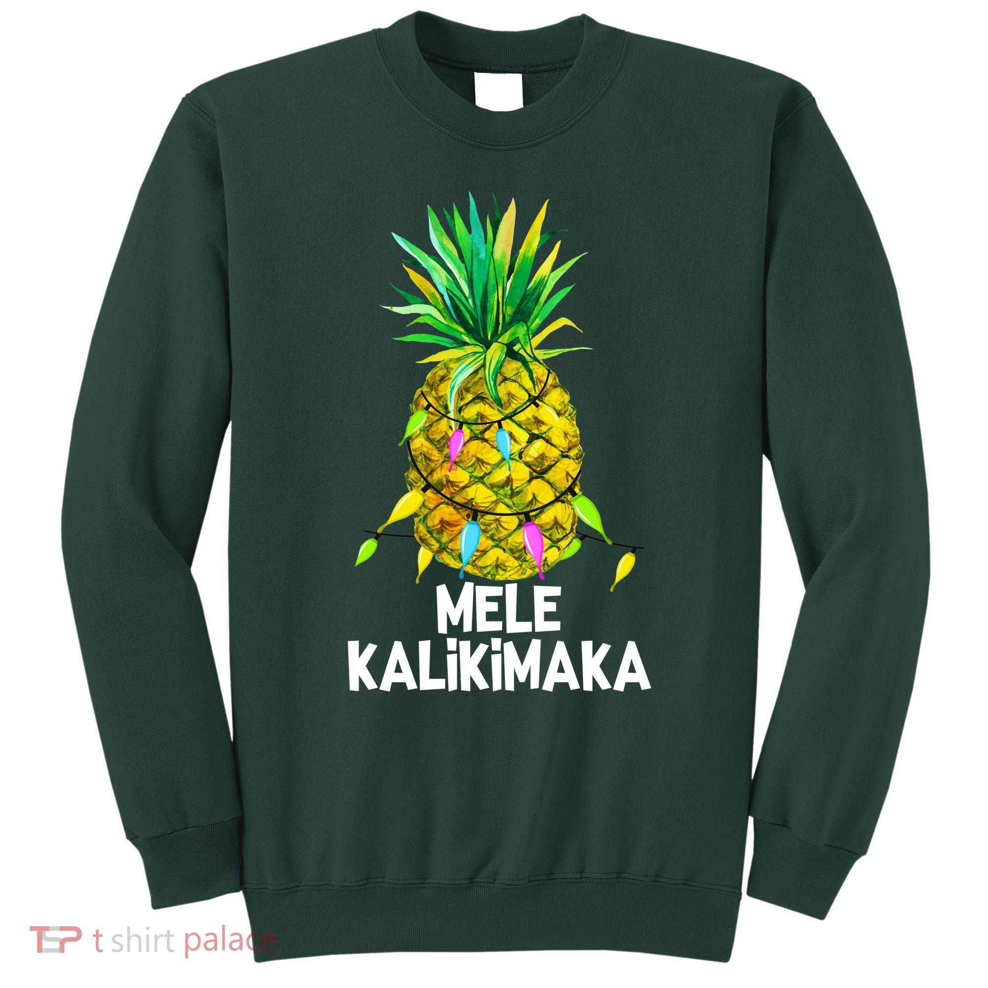 Mele Kalikimaka Pineapple Christmas Lights Sweatshirt