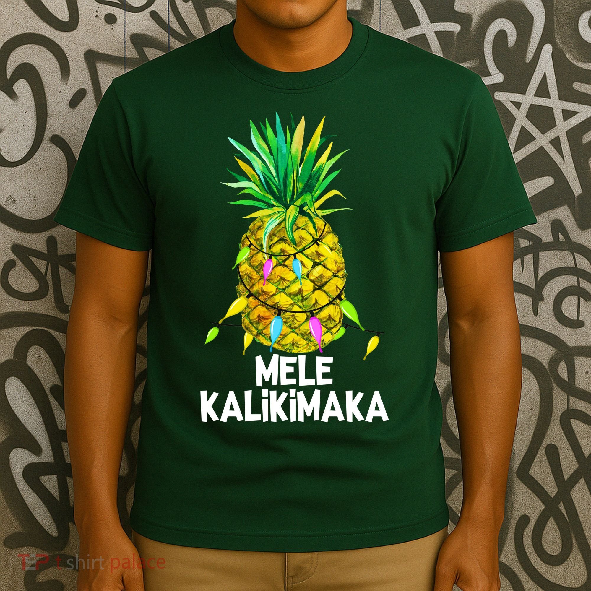 Mele Kalikimaka Pineapple Christmas Lights T-Shirt