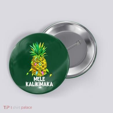 Mele Kalikimaka Pineapple Christmas Lights Button