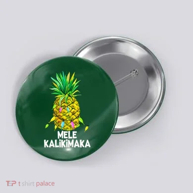 Mele Kalikimaka Pineapple Christmas Lights Button