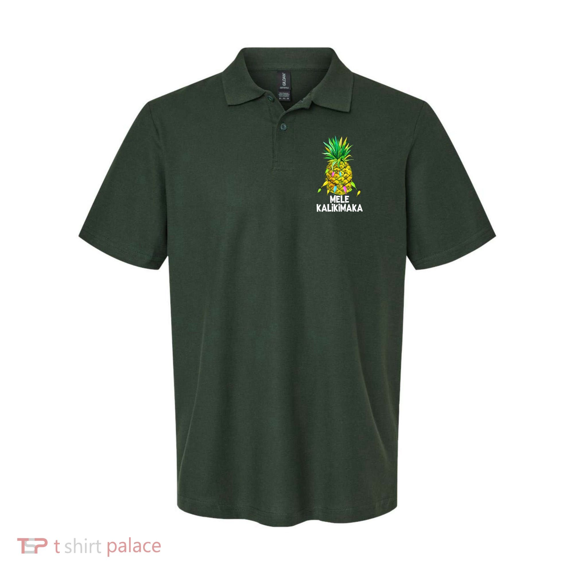 Mele Kalikimaka Pineapple Christmas Lights Polo