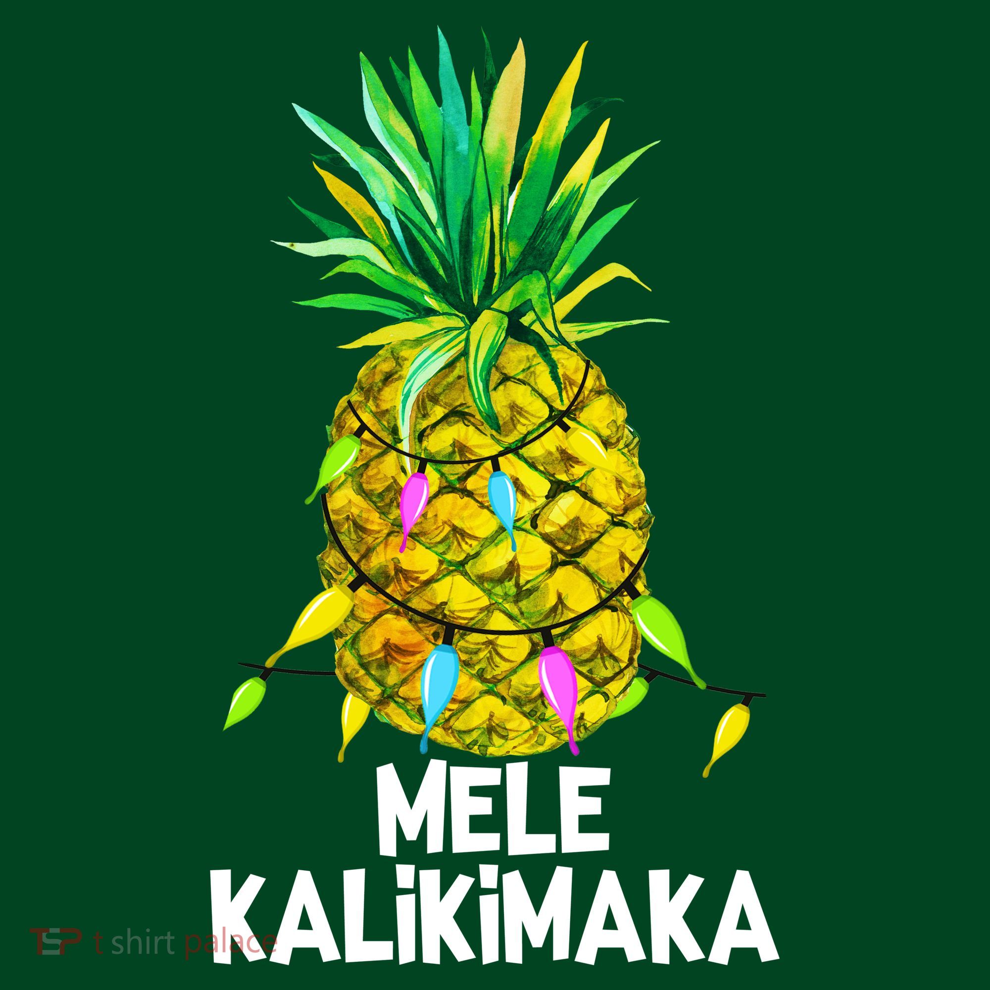 Mele Kalikimaka Pineapple Christmas Lights Polo