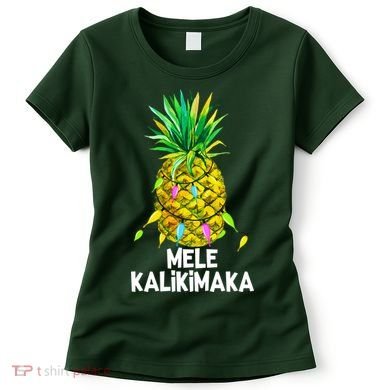 Mele Kalikimaka Pineapple Christmas Lights Women's T-Shirt